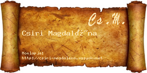 Csiri Magdaléna névjegykártya